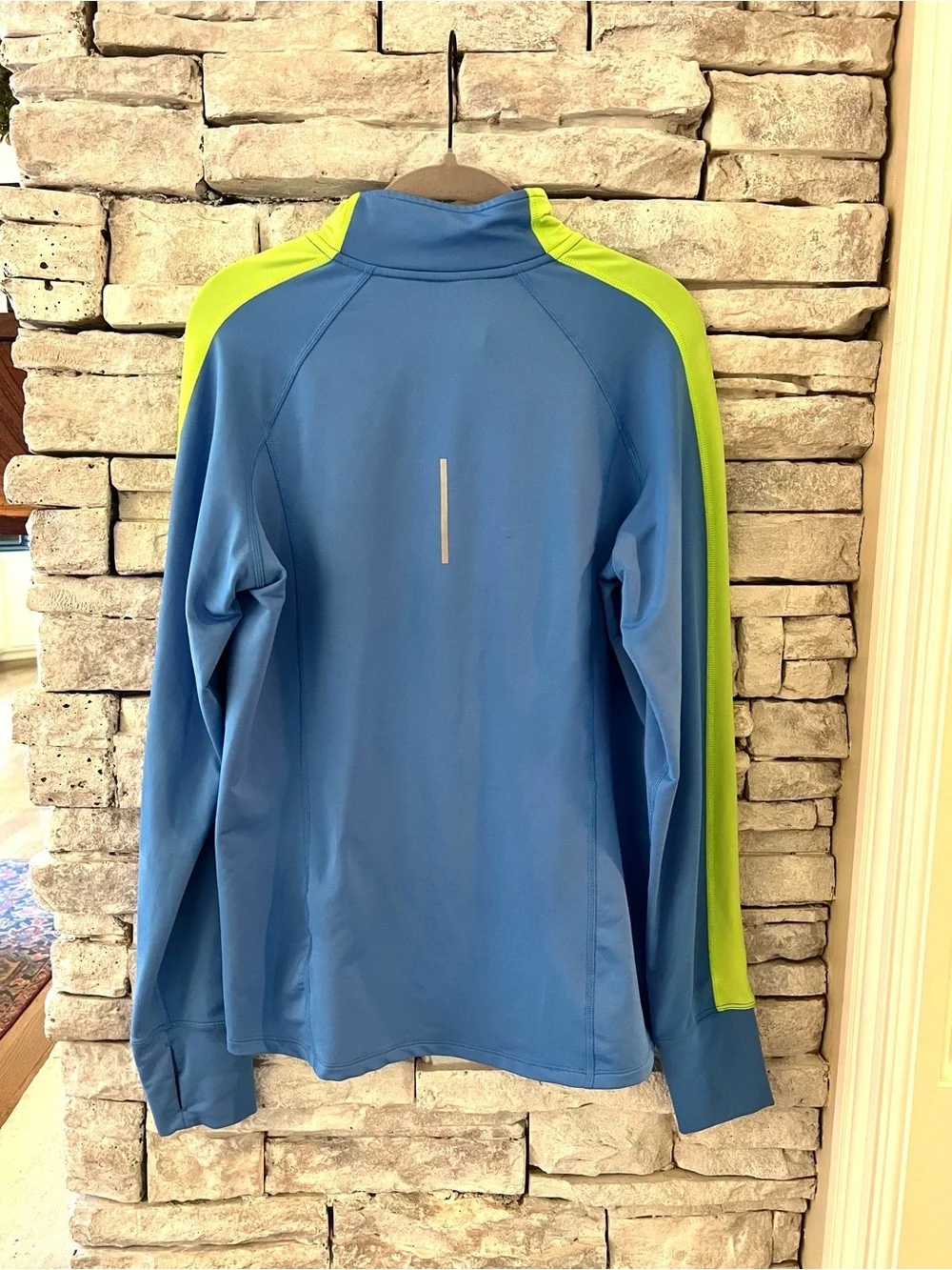 Nike Blue Half-Zip Dri-FIT Pullover with Lime Stripe